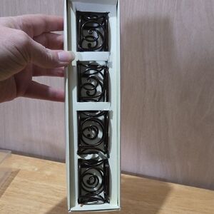 Pier 1 Brown Metal Scroll Napkin Rings - Set of 4